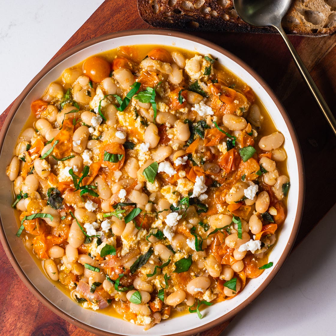 Burst Cherry Tomato and Ricotta Beans