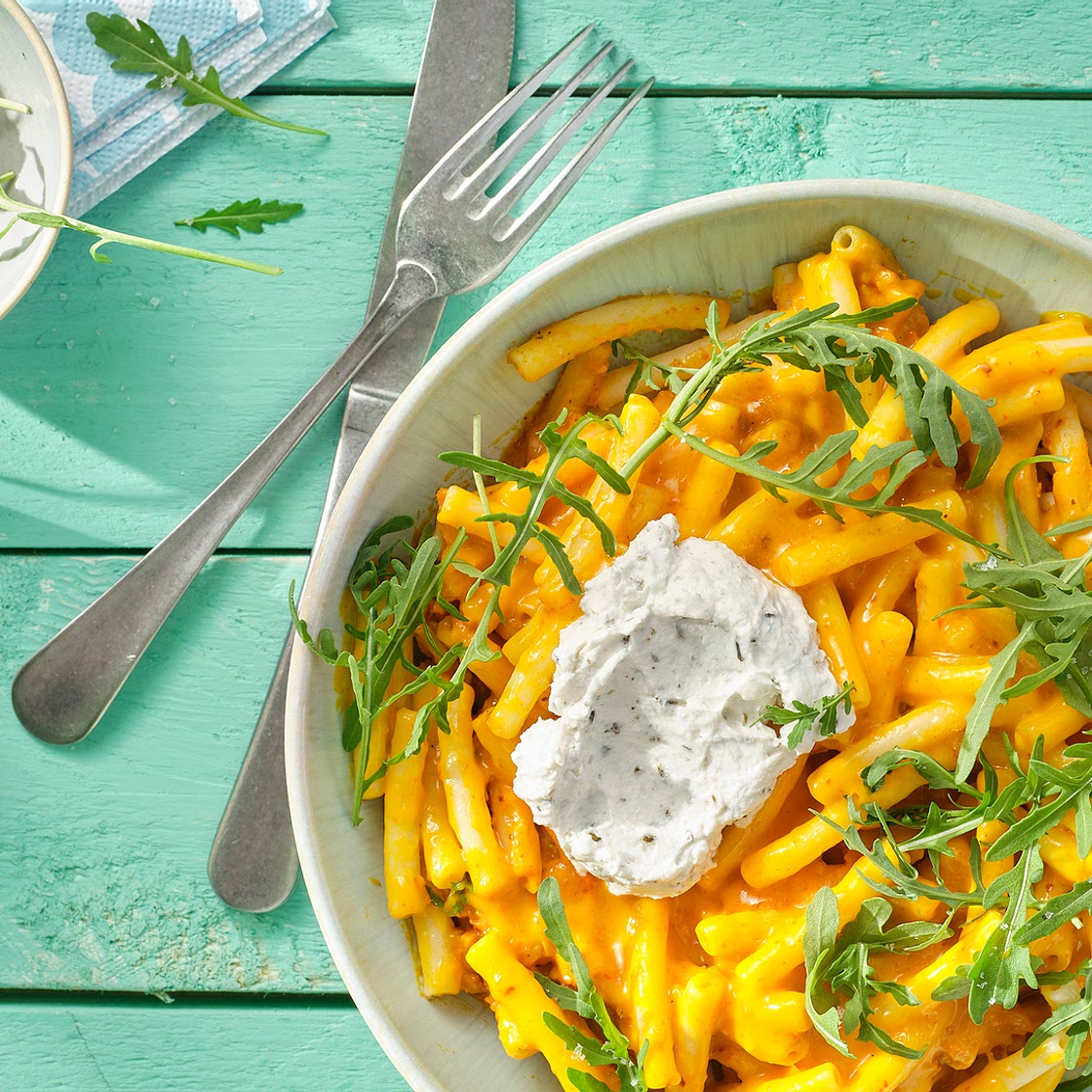Veganes Kürbis Mac 'n' Cheese
