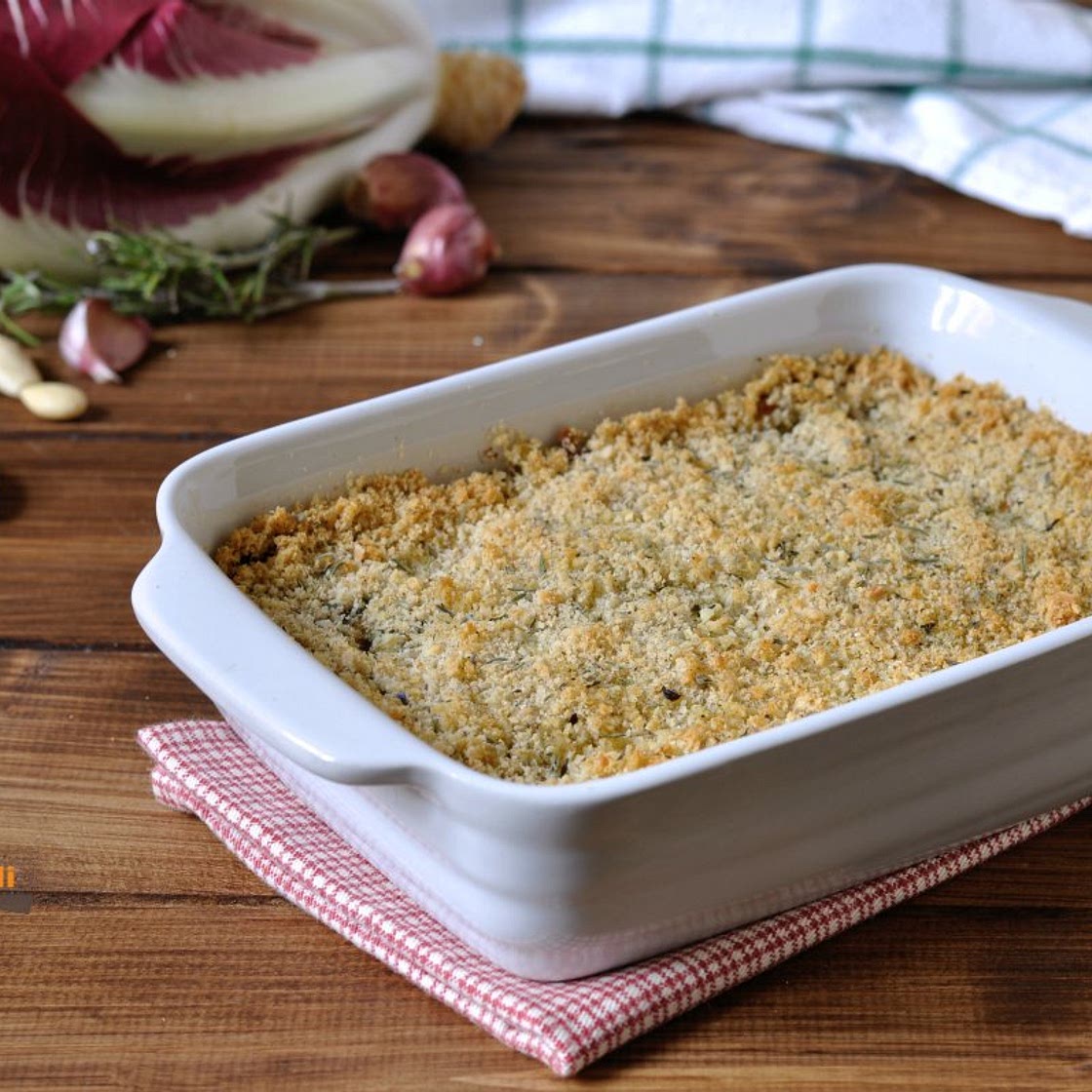 Radicchio gratinato al forno con scamorza