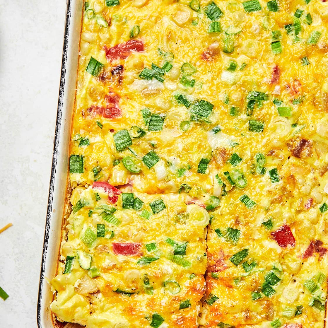 Corn and Cheddar Egg Bake