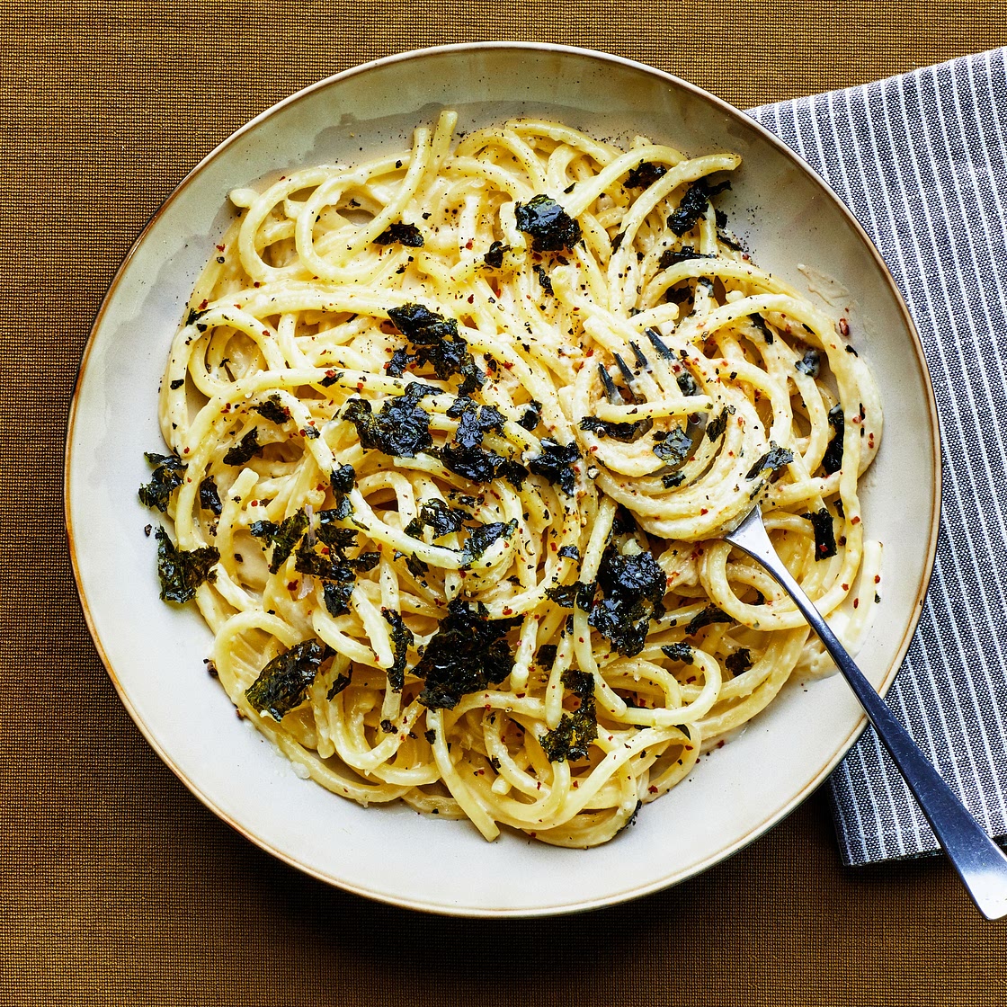 Creamy Bucatini With Roasted Seaweed