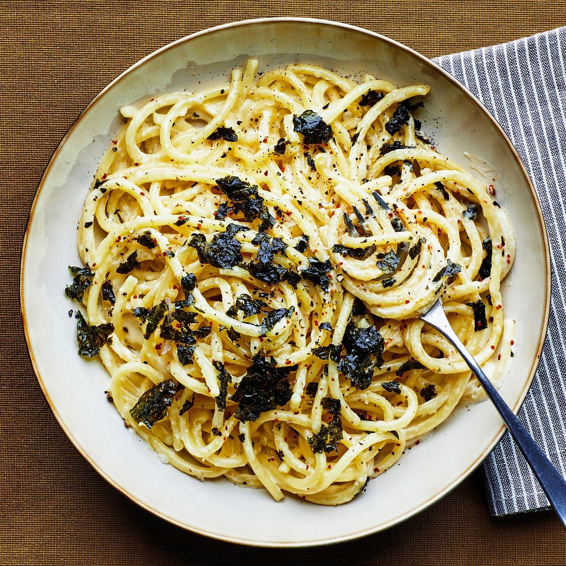 Creamy Bucatini With Roasted Seaweed