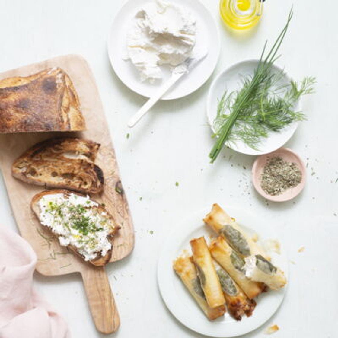 Cigares et tartines au labneh