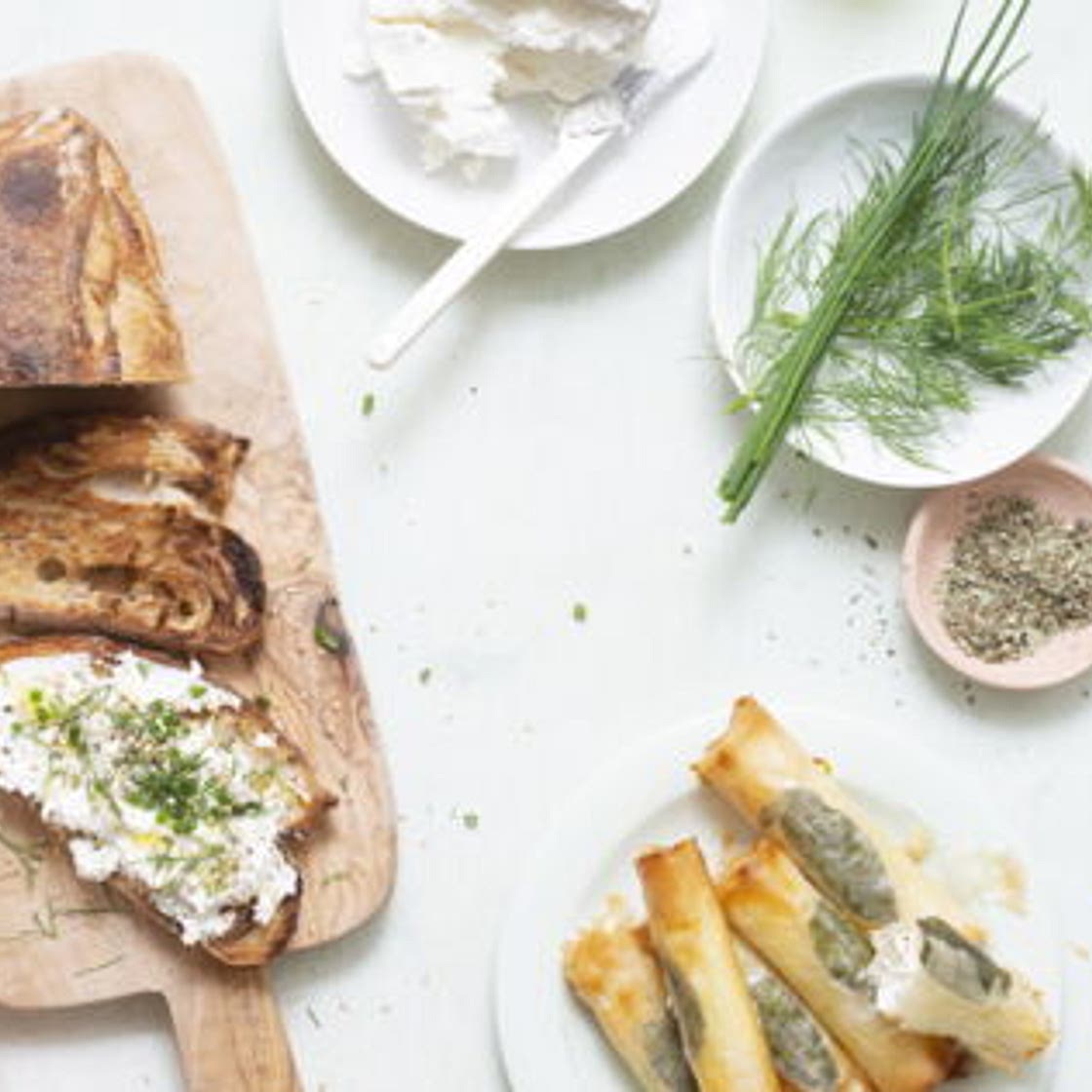 Cigares et tartines au labneh
