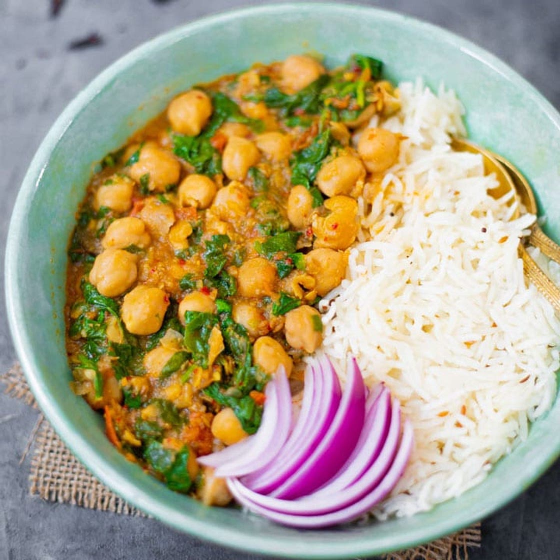 Instant Pot Chickpea Curry with Spinach (Chana Saag)