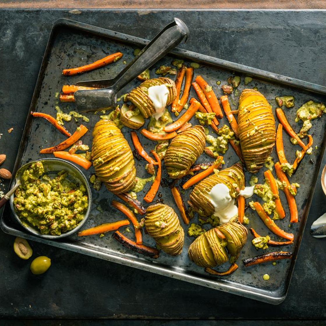 Fächerkartoffel mit Pesto