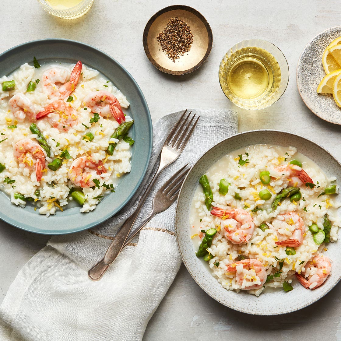 Shrimp Risotto With Asparagus and Lemon