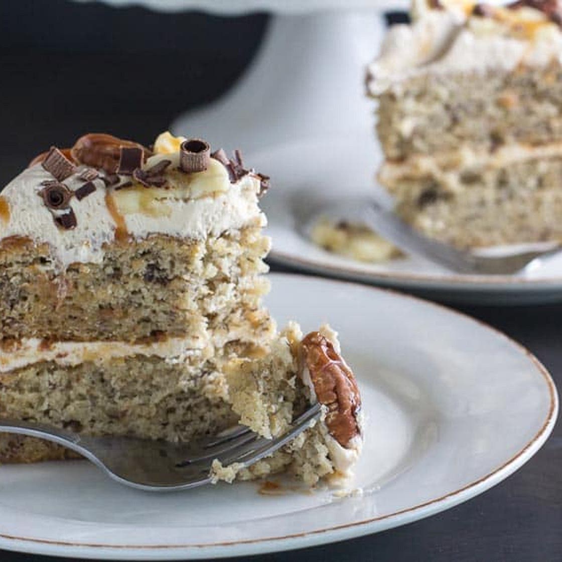 Low FODMAP Salted Caramel Banana Cake