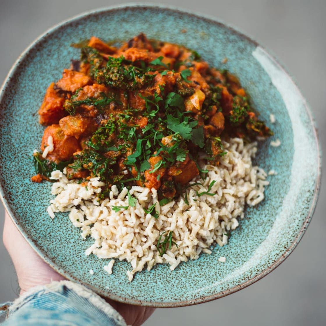 Kohlrabi and Kale Masala With Brown Basmati