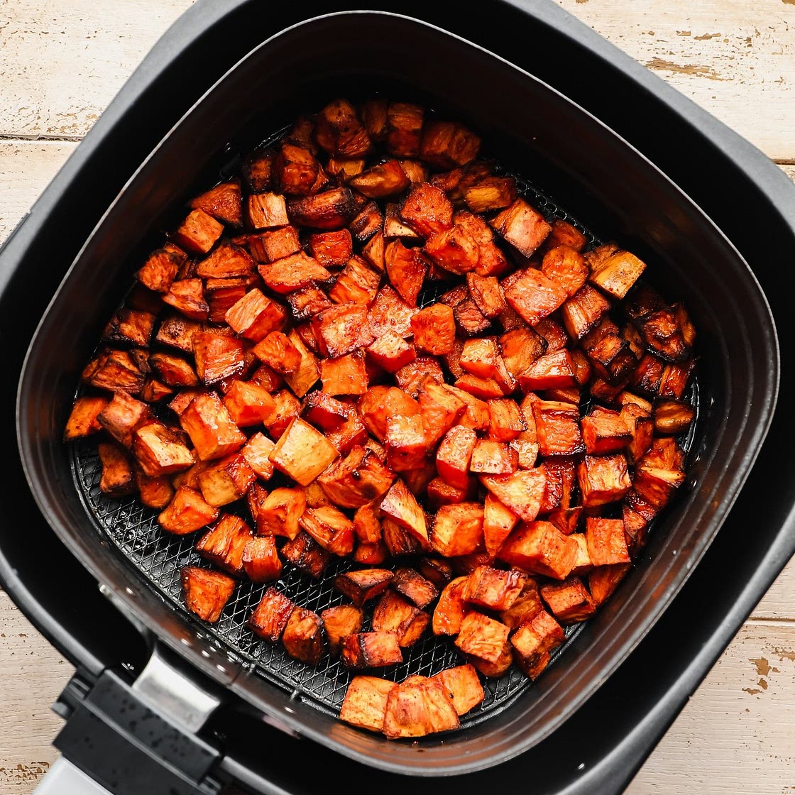 Air Fryer Sweet Potatoes (Sweet and Spicy!)