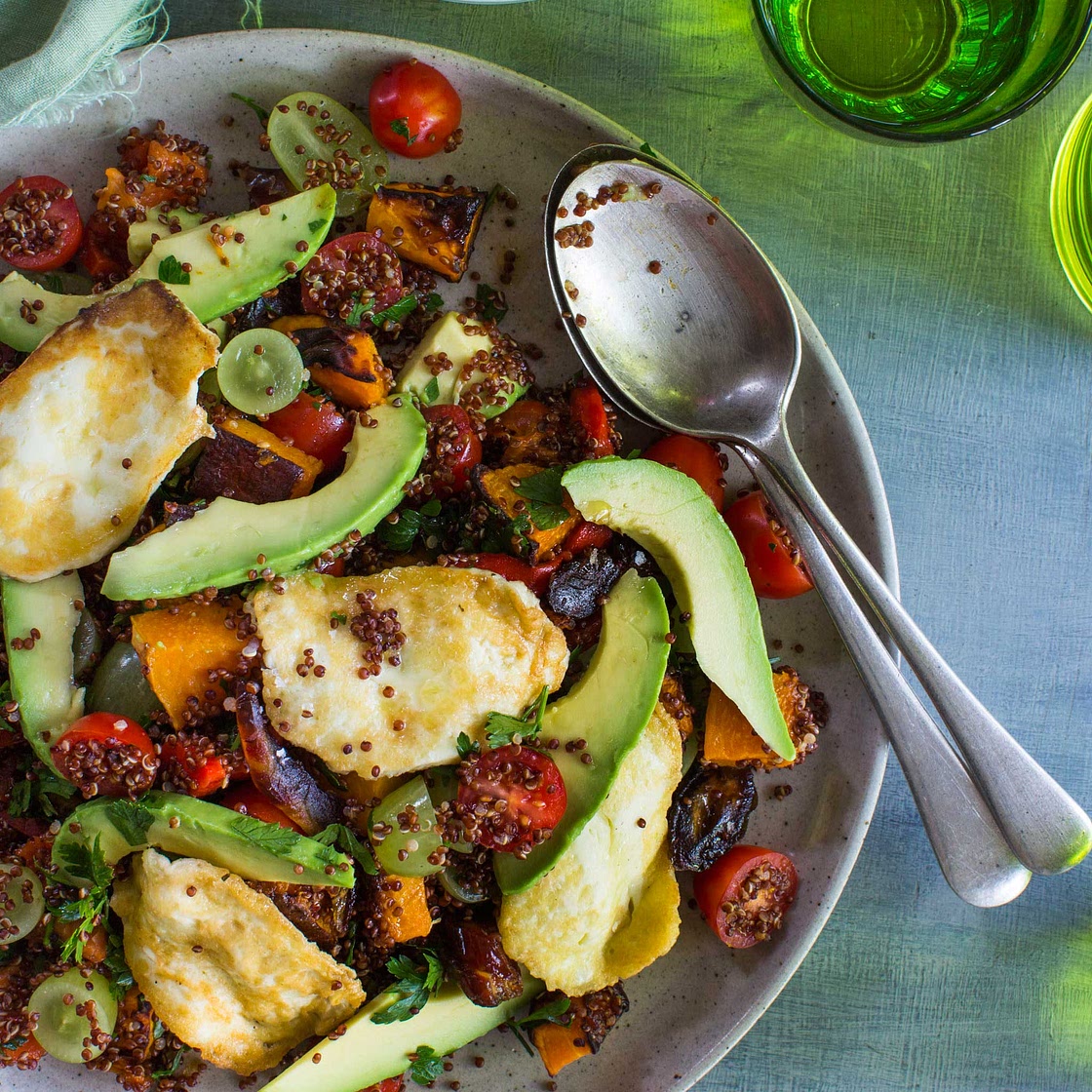 Avocado, Pumpkin and Haloumi Quinoa Salad