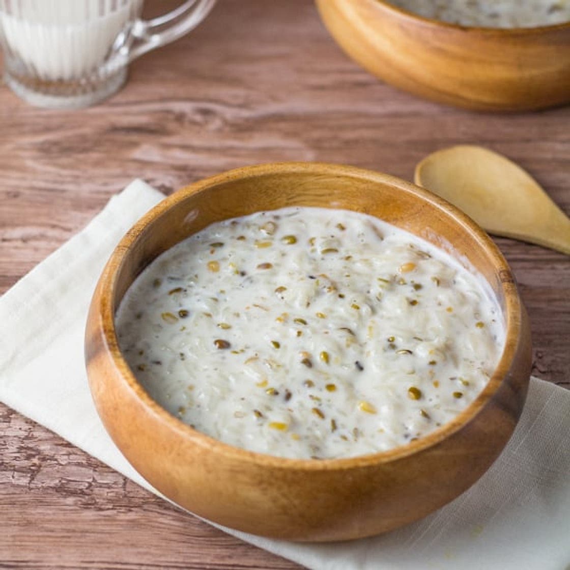 Ginataang Munggo (Sticky Rice with Mung Beans and Coconut Milk)