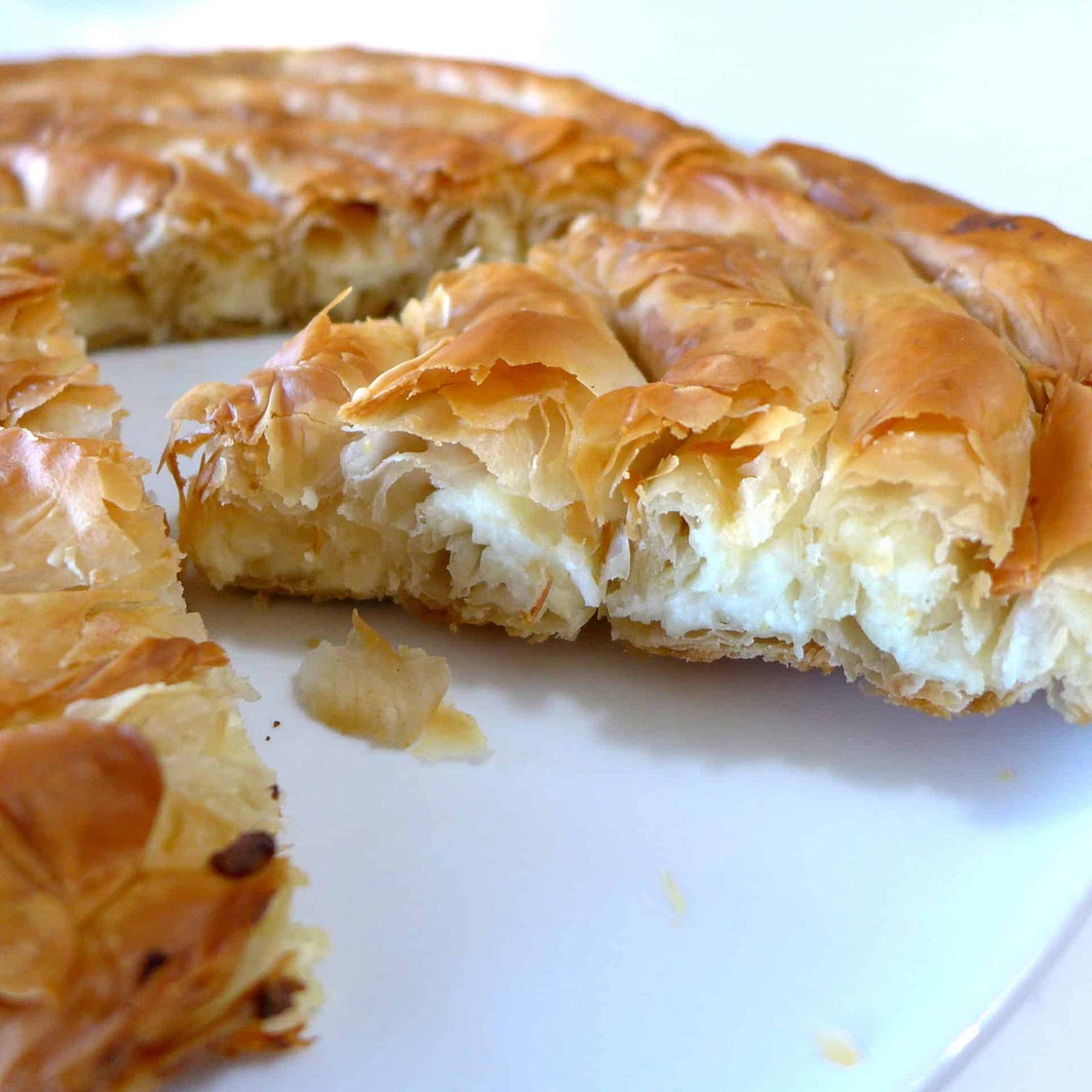 Spiral-shaped Greek Cheese pie recipe (Kichi Kozanis)