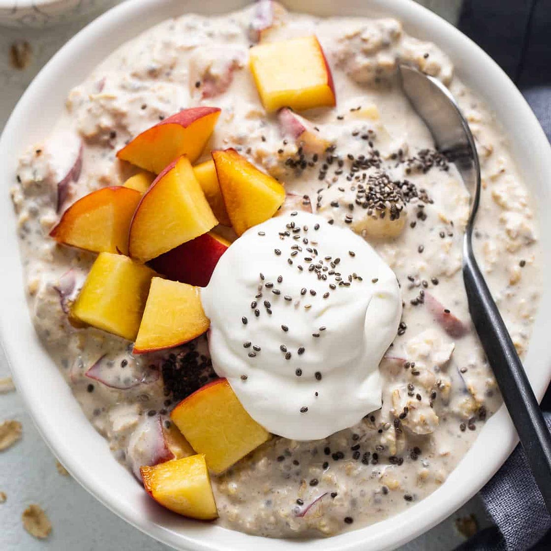 Peaches and Cream Overnight Oats