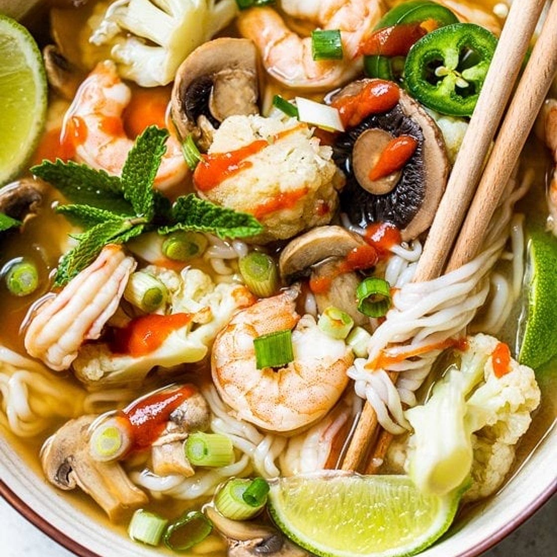 Shrimp Pho with Vegetables