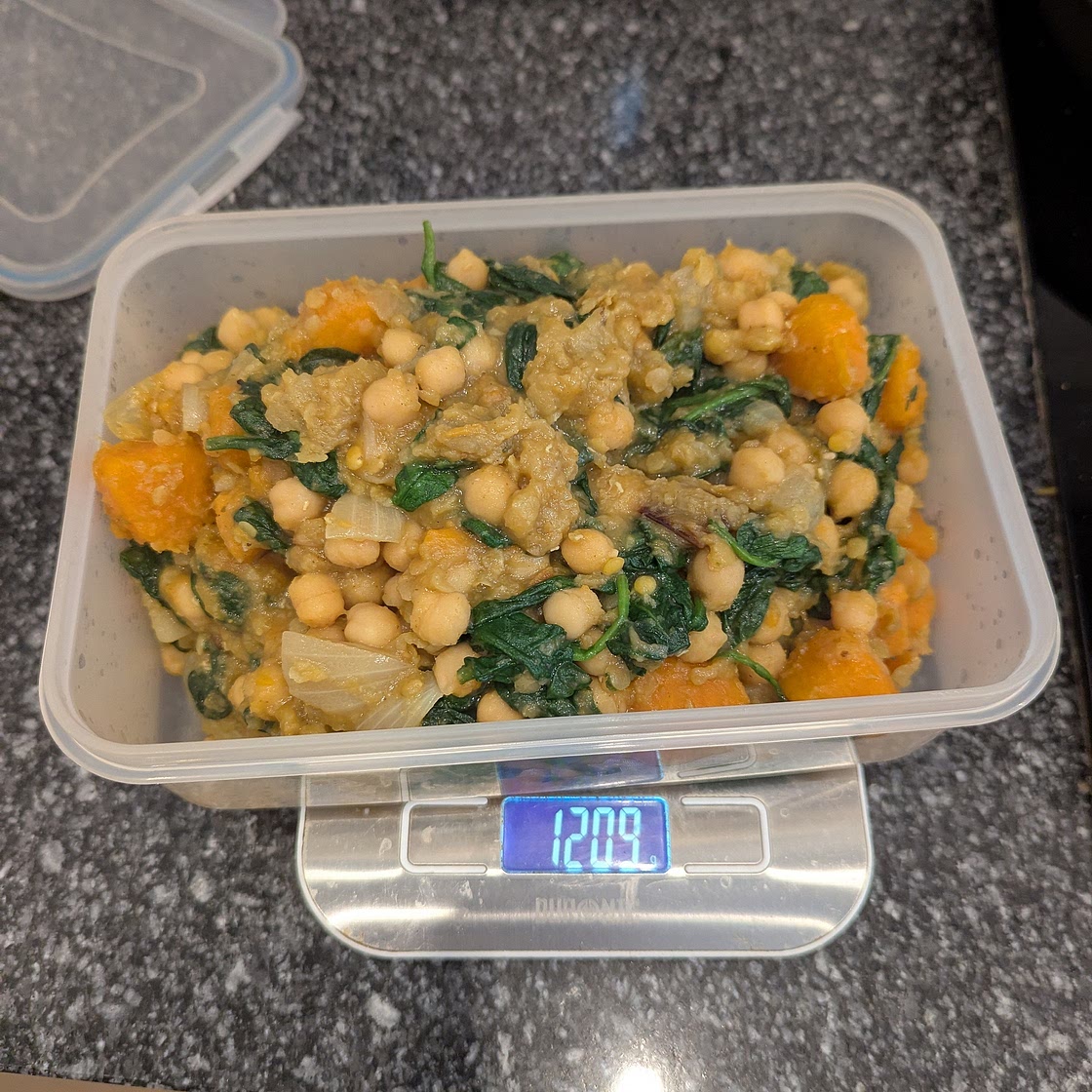 Chickpeas, sweet potato and red lentils stew