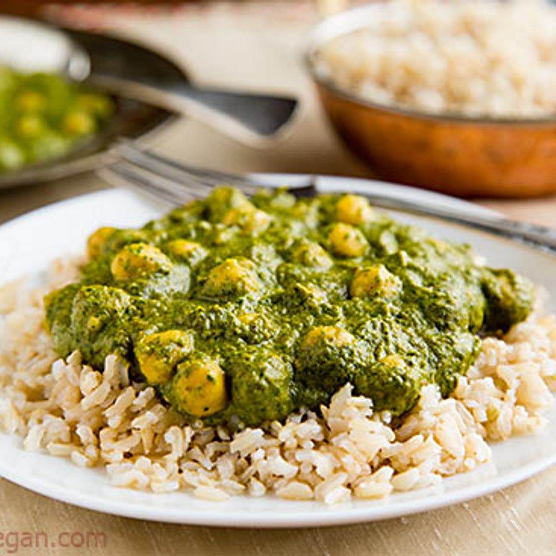 Creamy Curried Kale and Chickpeas