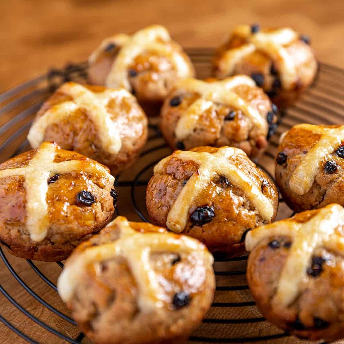 Hot Cross Buns (gluten-free, dairy-free, egg-free, vegan)