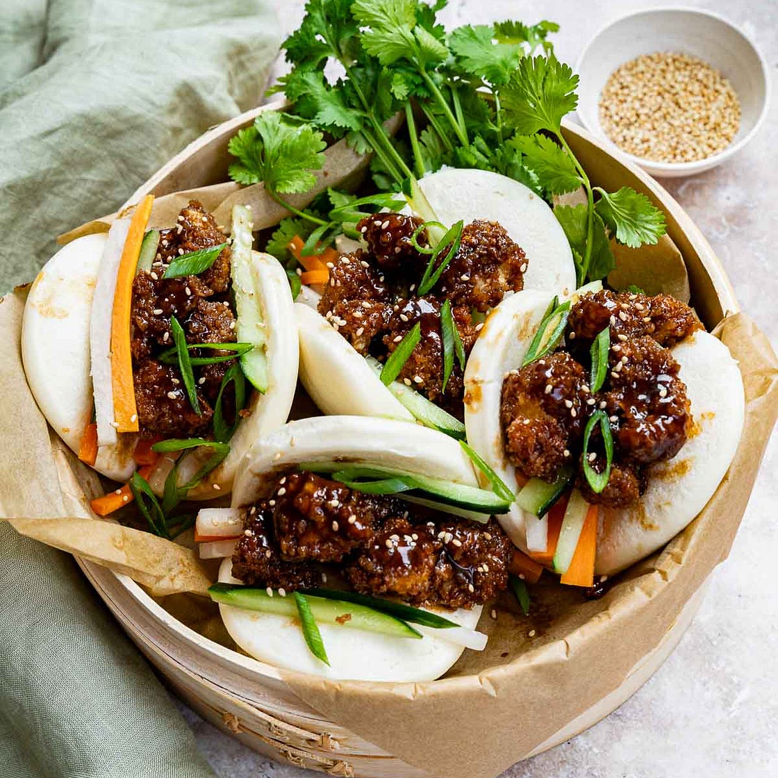 Vegan Bao Buns with Hoisin Cauliflower