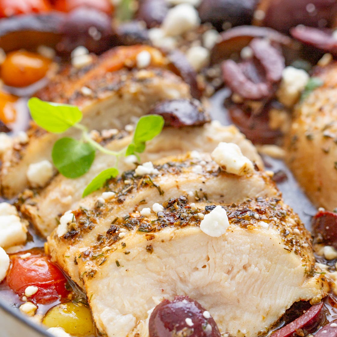 Greek Chicken Skillet with olives