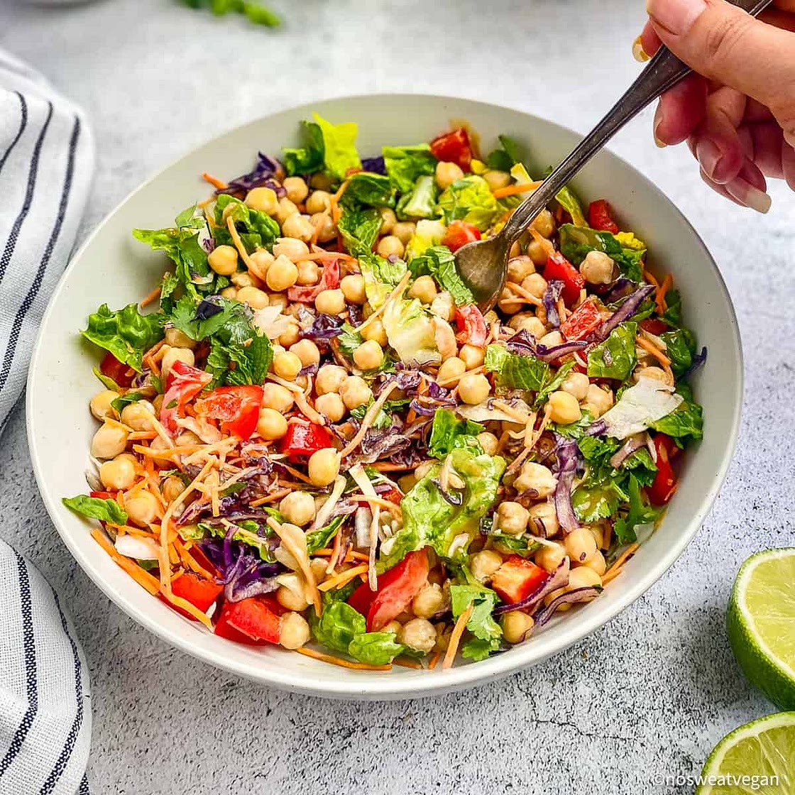 Rainbow Chickea Salad (Vegan + Oil Free)
