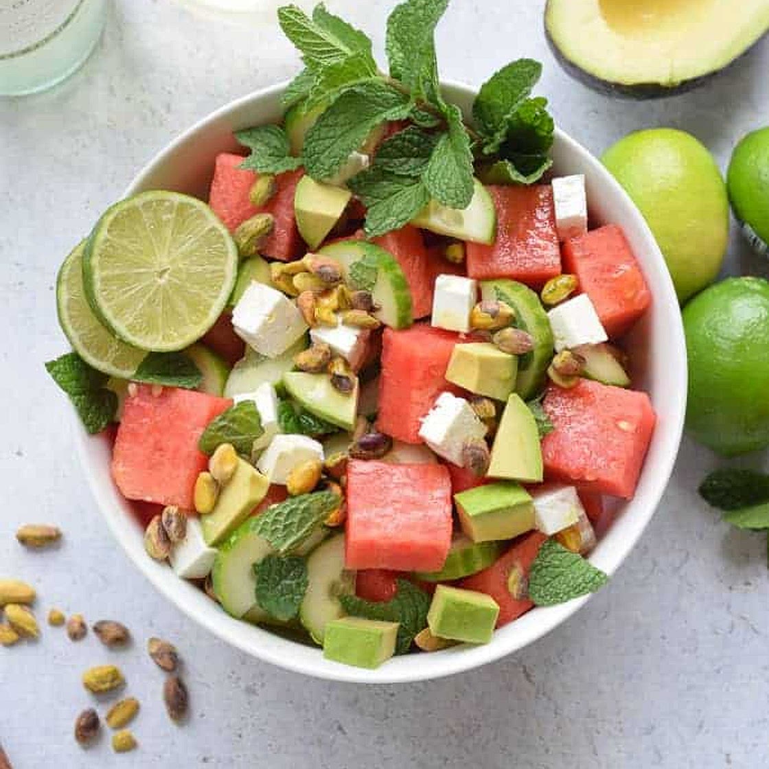 Watermelon and Cucumber Salad
