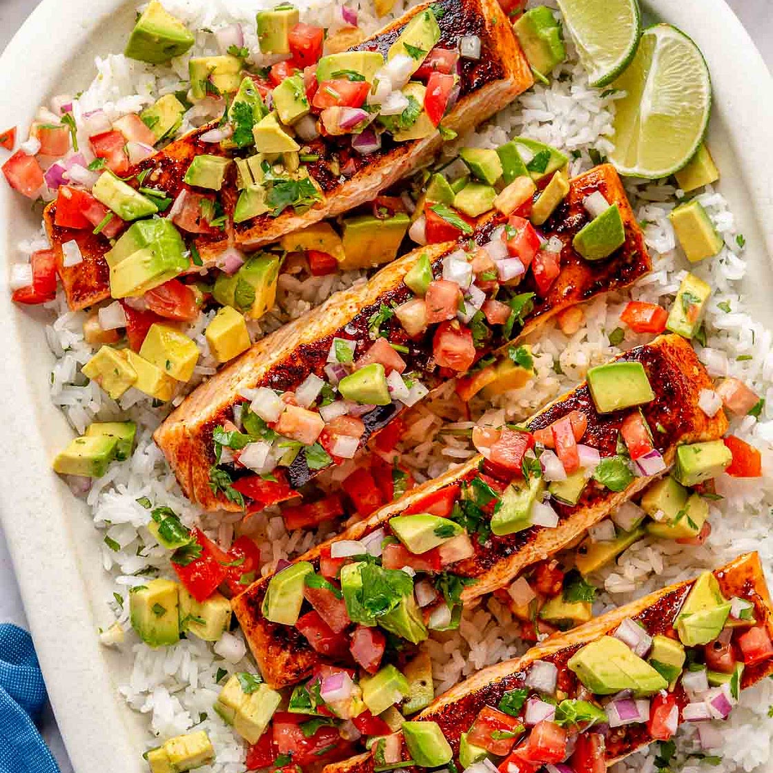 Pan Seared Salmon with Avocado Salsa