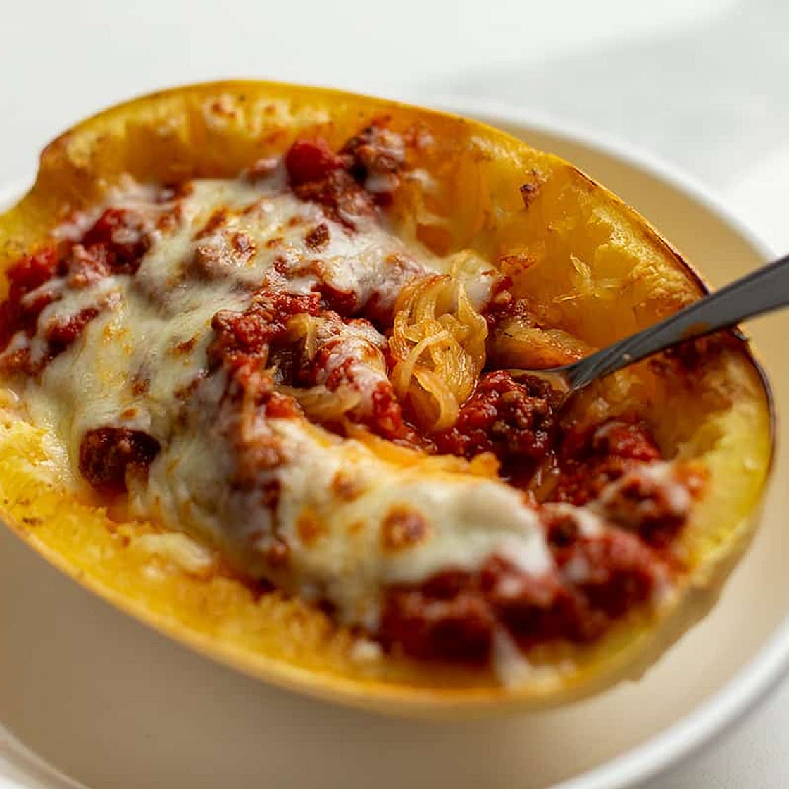 Italian Stuffed Spaghetti Squash Boats (Keto Friendly Recipe)