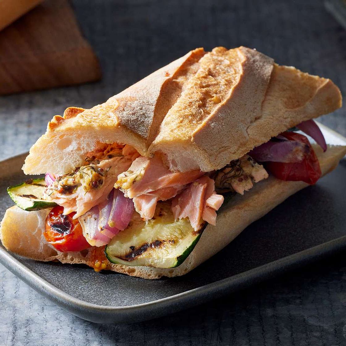 3-Ingredient Salmon & Veggie Sandwich
