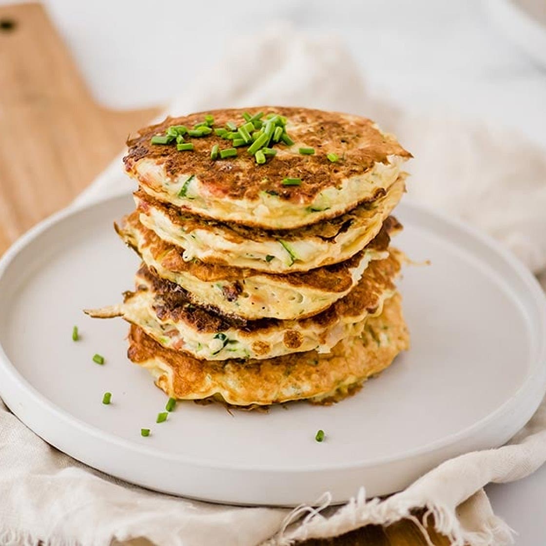 Savory Zucchini Pancakes with Bacon and Chives