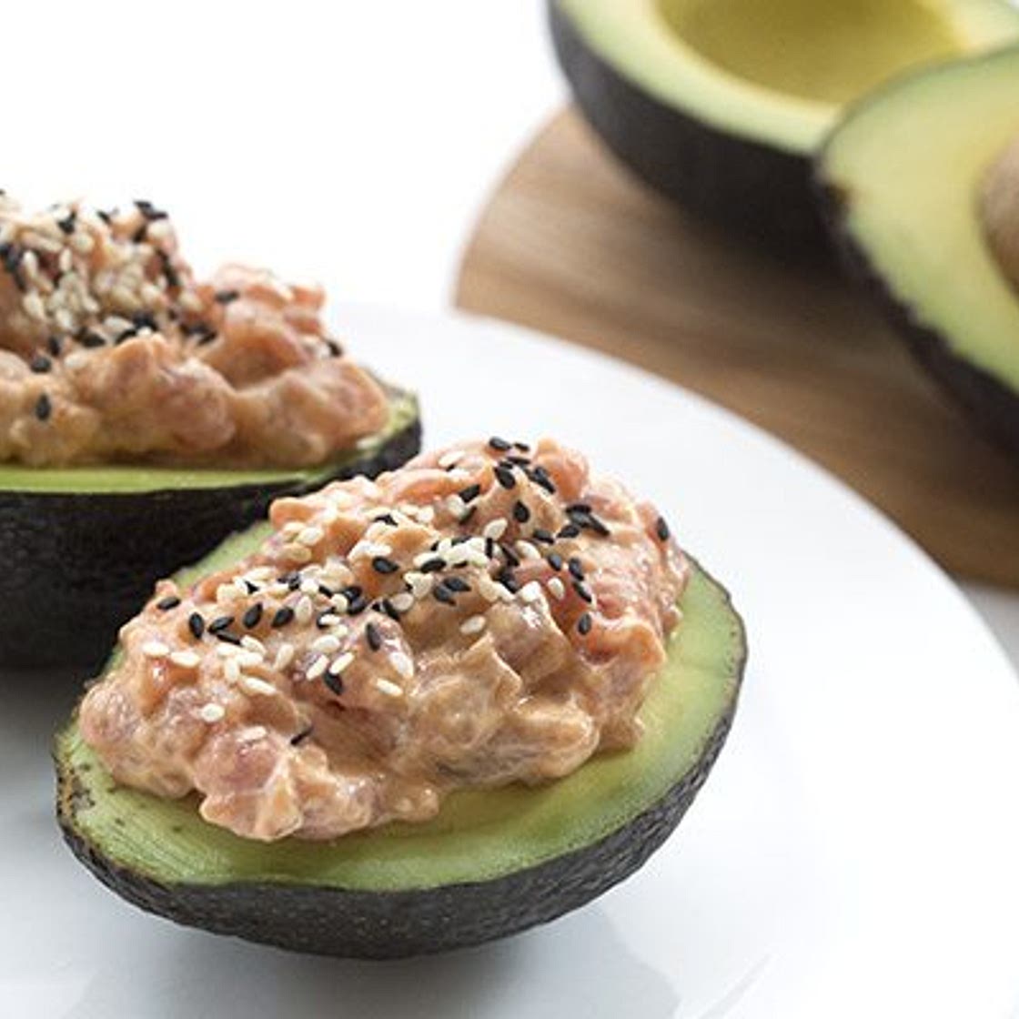 Spicy Tuna Stuffed Avocados