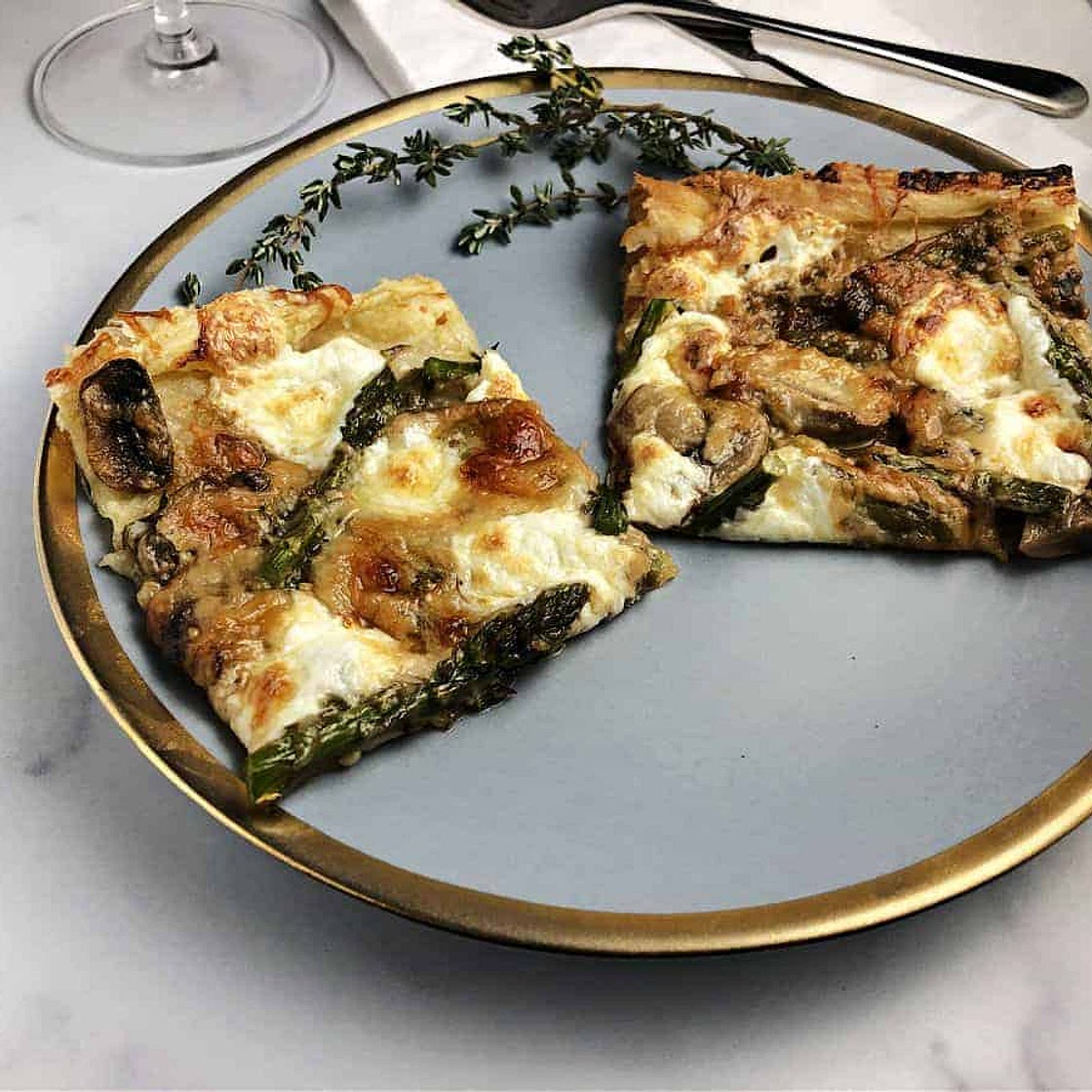 Asparagus and Mushroom Puff Pastry Galette