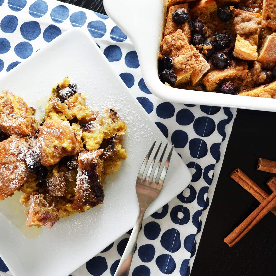 Cinnamon Blueberry Baked French Toast