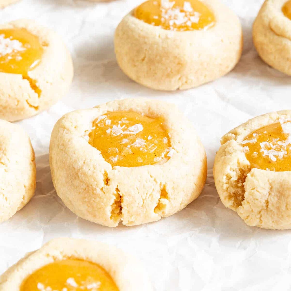Salted Caramel Thumbprint Cookies