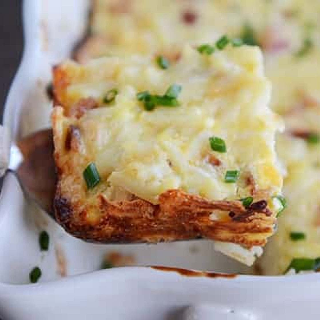 Cheesy Hash Brown + Egg Breakfast Casserole