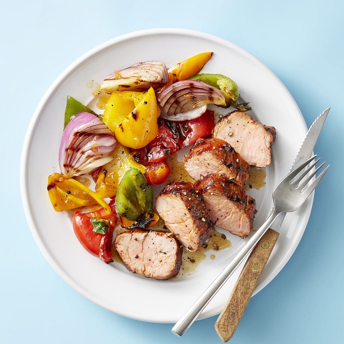 Apricot Grilled Pork Tenderloin and Peppers