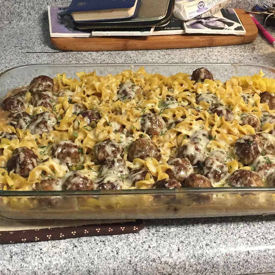 Swedish Meatball Noodle Bake
