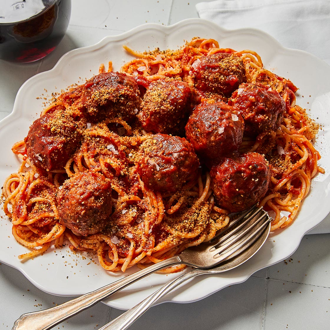 5-ingredient spaghetti meatballs