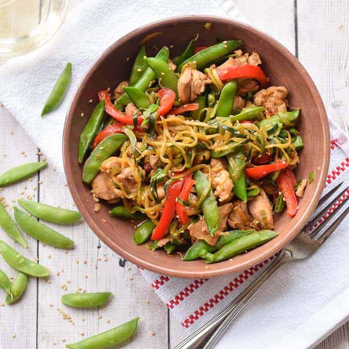 Zucchini Noodle Stir Fry with Chicken