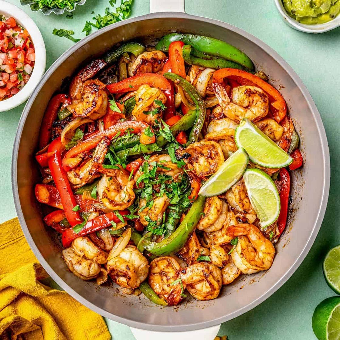 Skillet Shrimp Fajitas