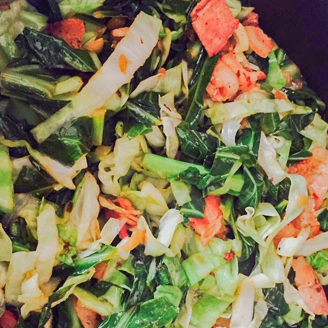 Smothered Collard Greens and Cabbage