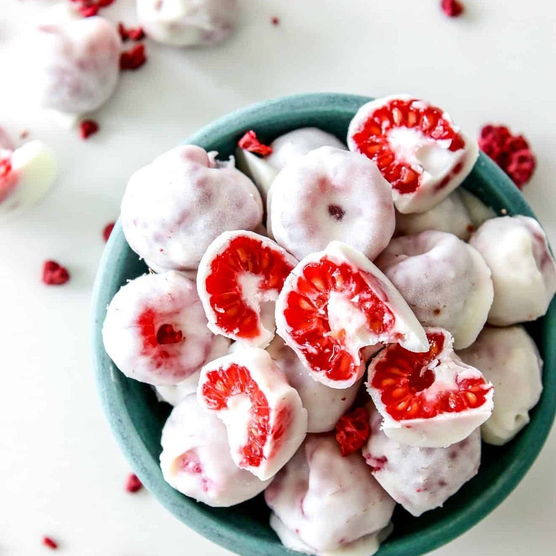 Frozen White Chocolate Raspberries