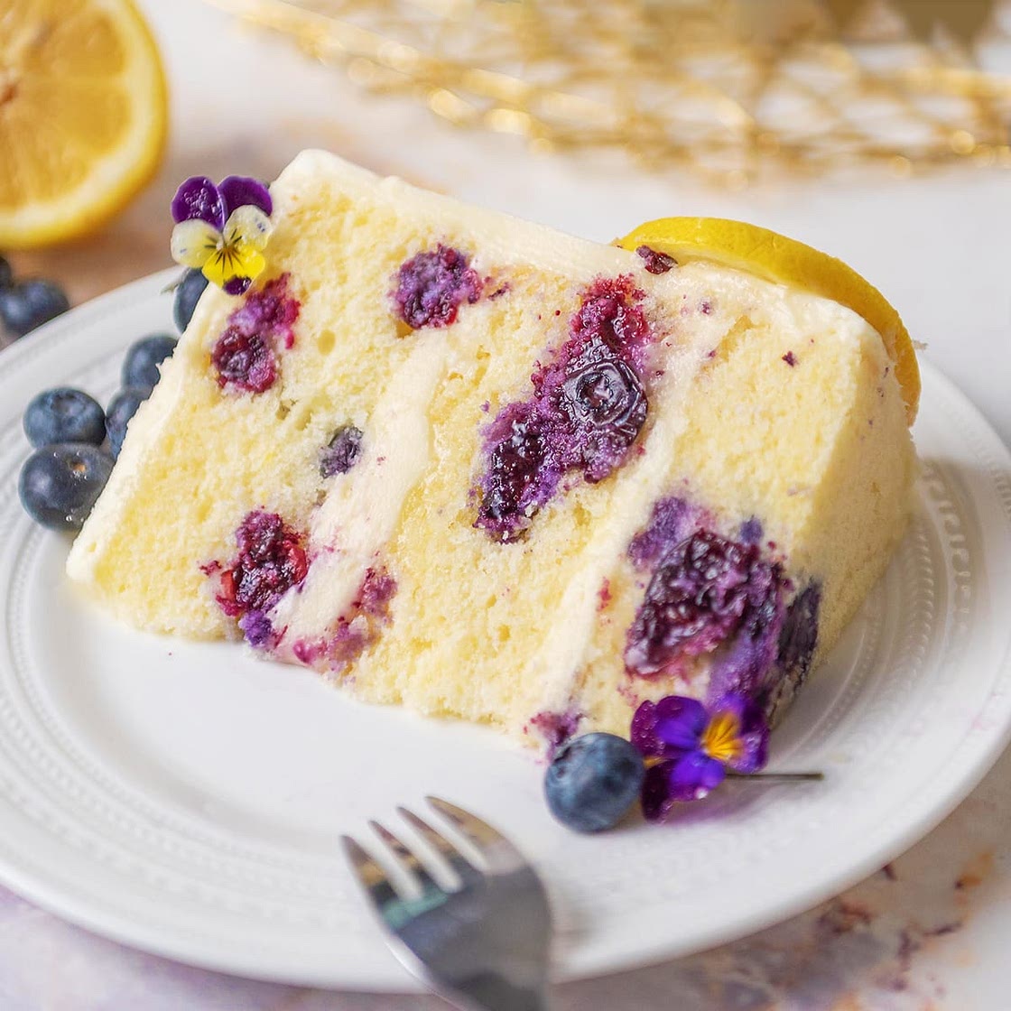 Lemon Blueberry Buttermilk Cake Recipe
