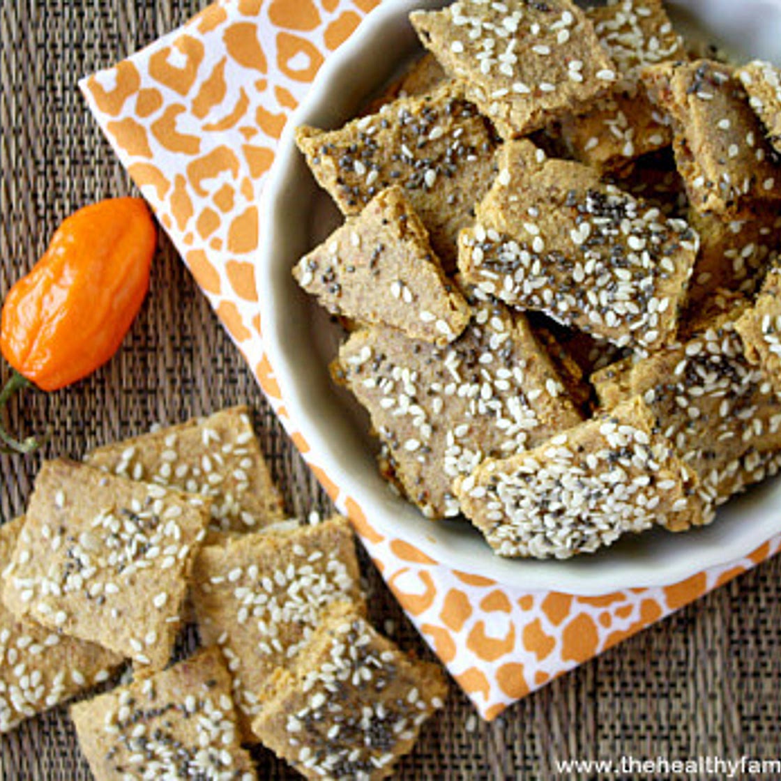 Gluten-Free Vegan Raw Habanero Pepper Crackers