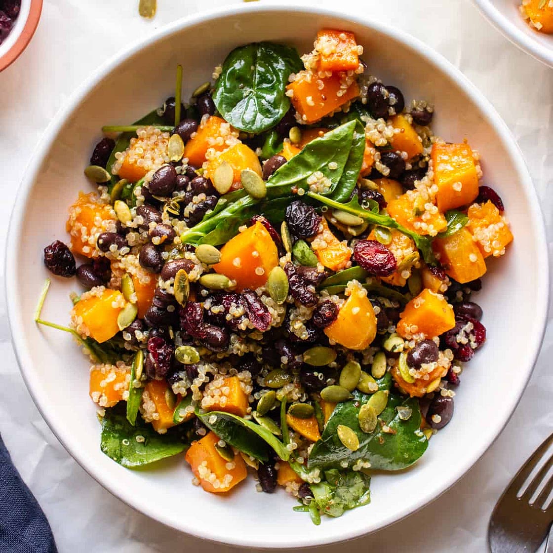 Roasted Butternut Squash, Black Bean And Quinoa Salad