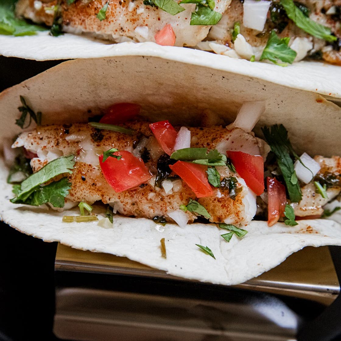 Grilled Rockfish Tacos with Garlic Lime Sauce