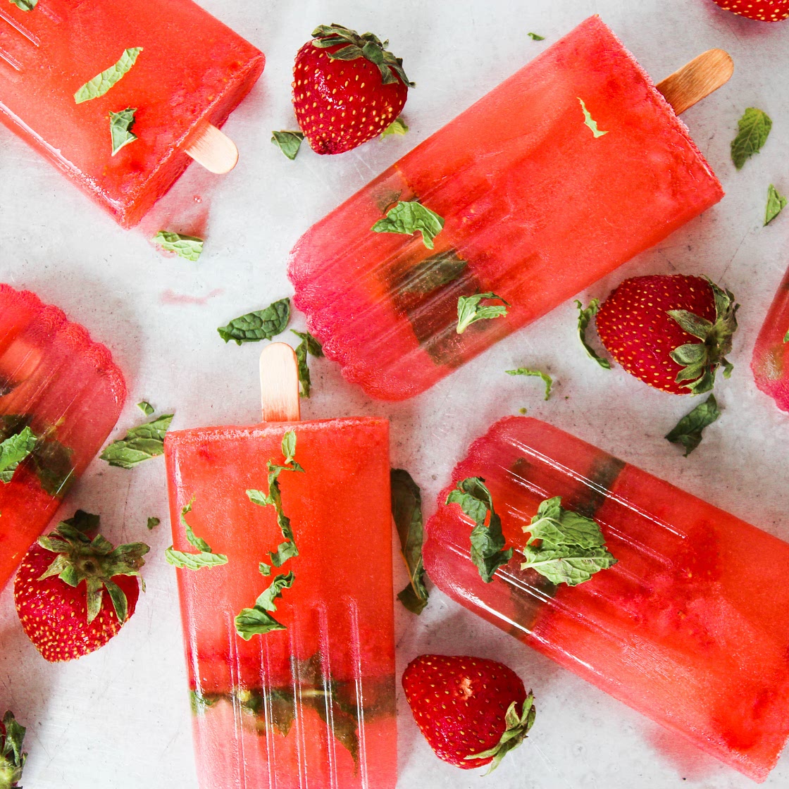 Strawberry Mojito Pops