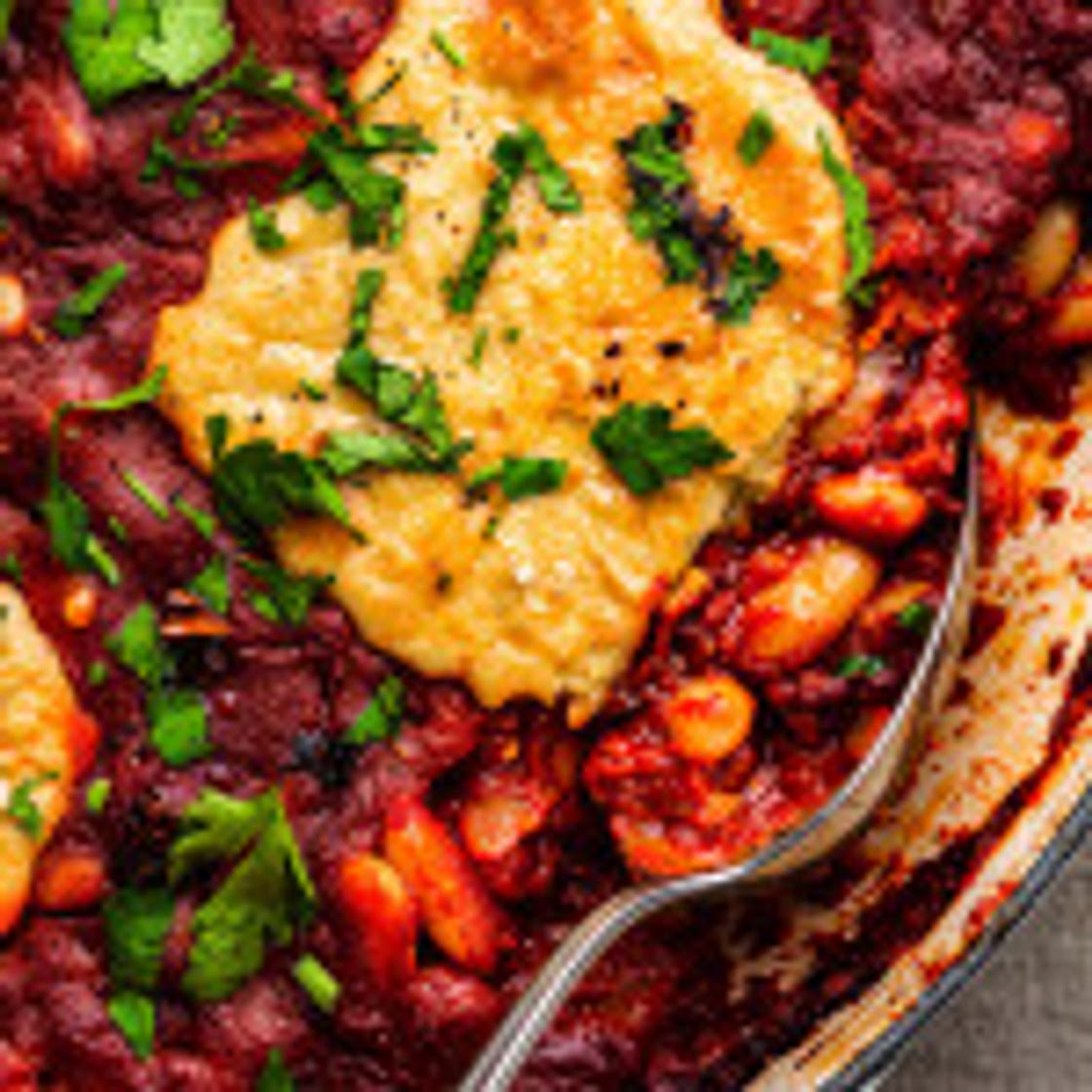 Baked beans with cheesy topping