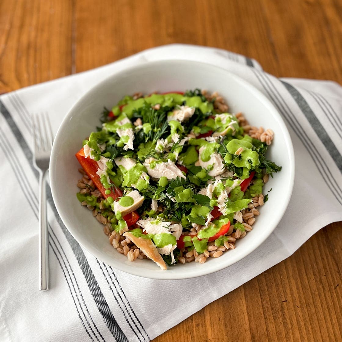 Chicken Grain Bowl with Goddess Dressing