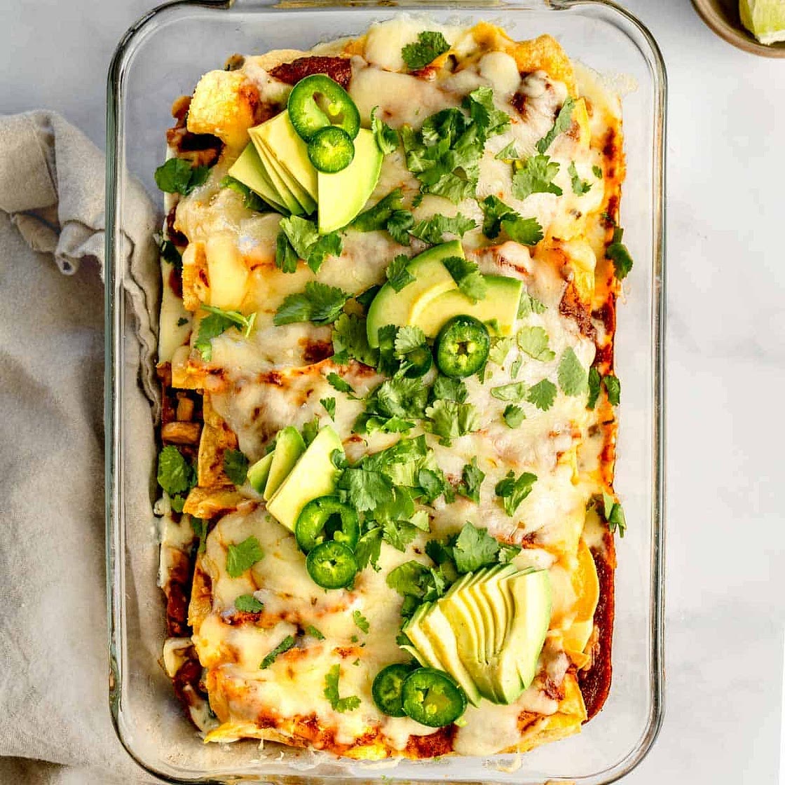 Easy Veggie Enchiladas with Beans